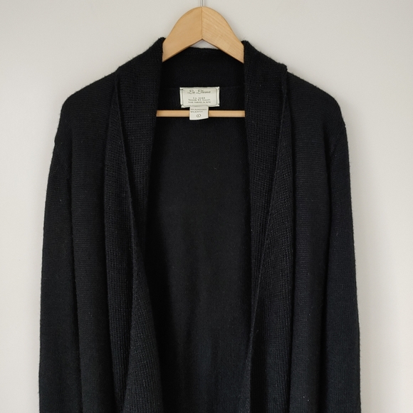 La Llama Alpaca Wool Long Cardigan Sweater - Black Size Large - Picture 7 of 13